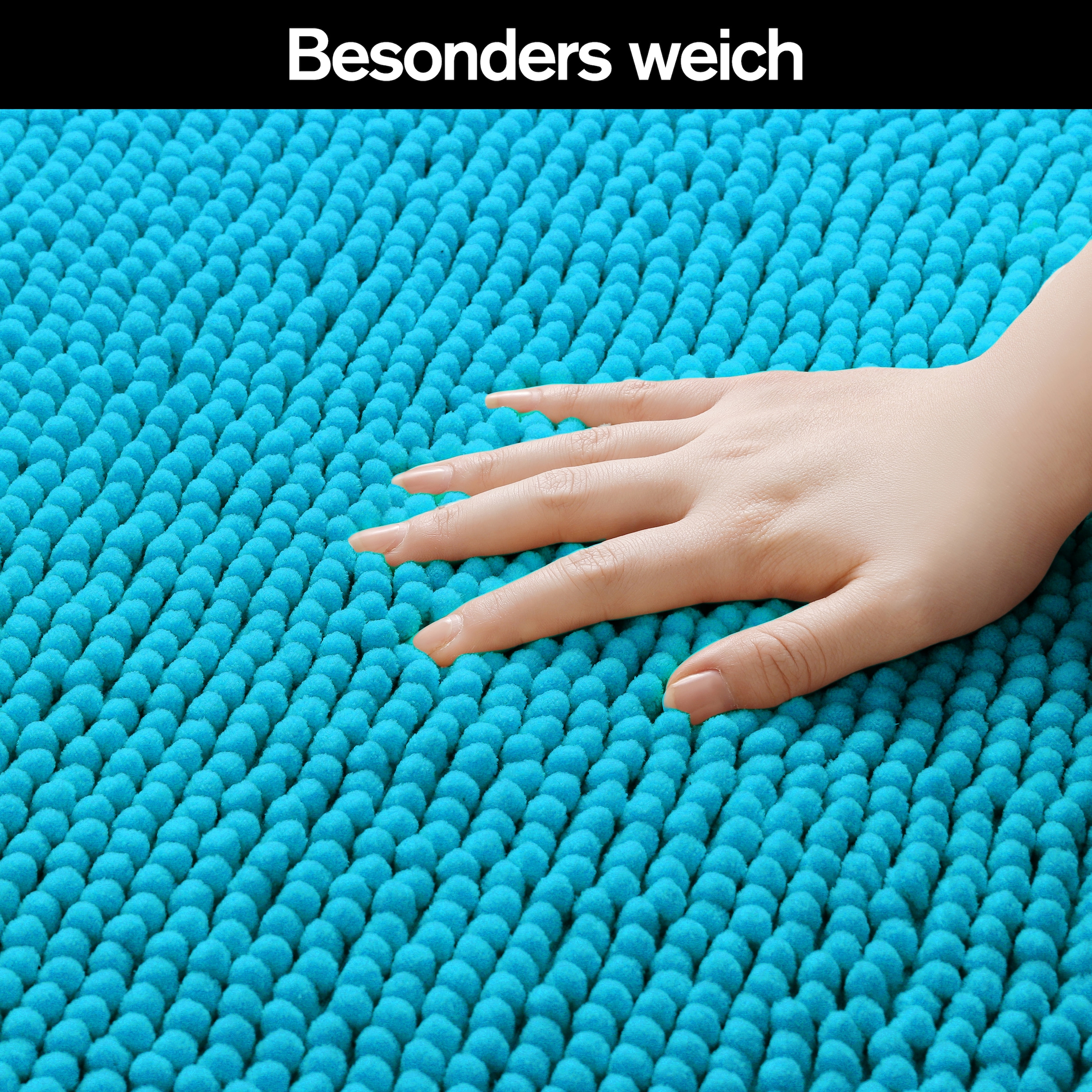 my home Badematte »Vanessa Chenille, Badvorleger, Badezimmer Teppich, Duschvorleger« Höhe 15 mm fussbodenheizungsgeeignet | schnell trocknend | strapazierfähig Uni Farben, besonders weich