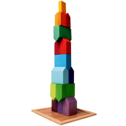 Grimm's stapelblokken kleine huisjes - 15 st