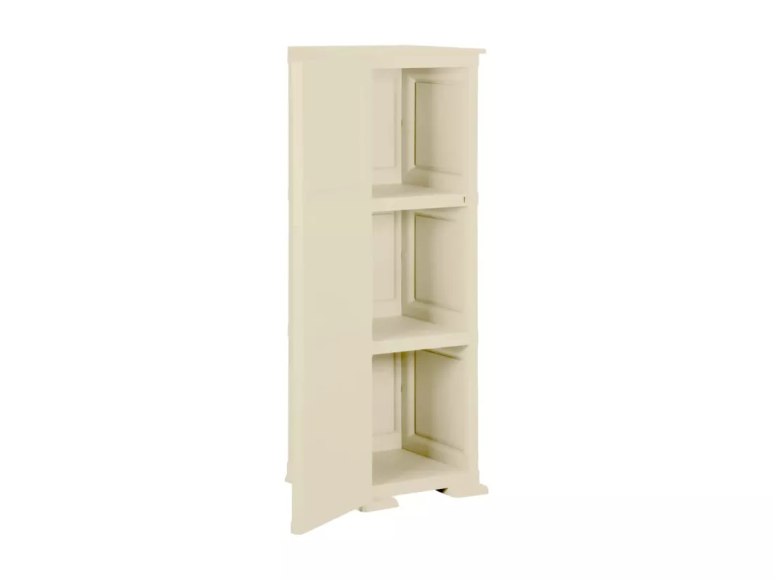 Armoire plastique 40x43x125 cm design de bois blanc angora