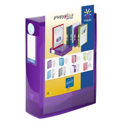 Viquel Propyglass - Boîte de classement personnalisable - dos 80 mm - disponible dans différentes couleurs