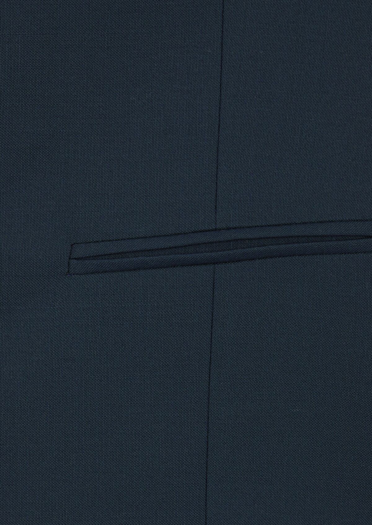 Gilet de costume en laine unie bleu prusse