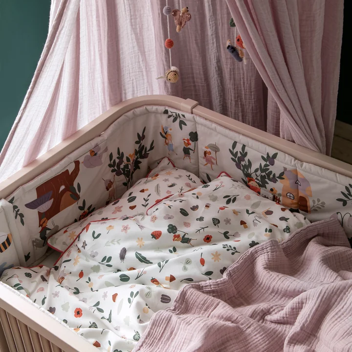 Sebra - Baby-Bettnestchen, quadratisch abgesteppt / jetty beige
