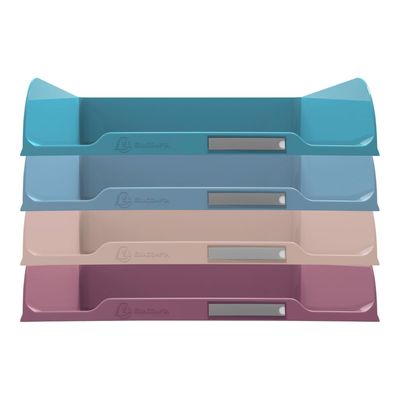 Exacompta Skandi - Lot de 4 corbeilles à courrier - couleurs assorties