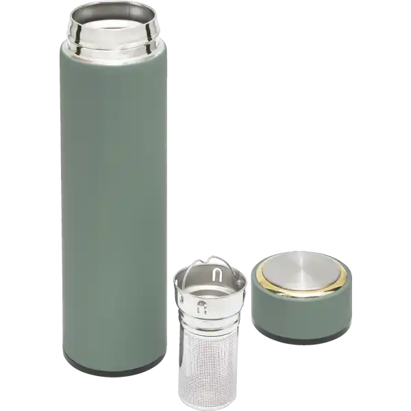 Isolierflasche mit Sieb 450 ml, grün
