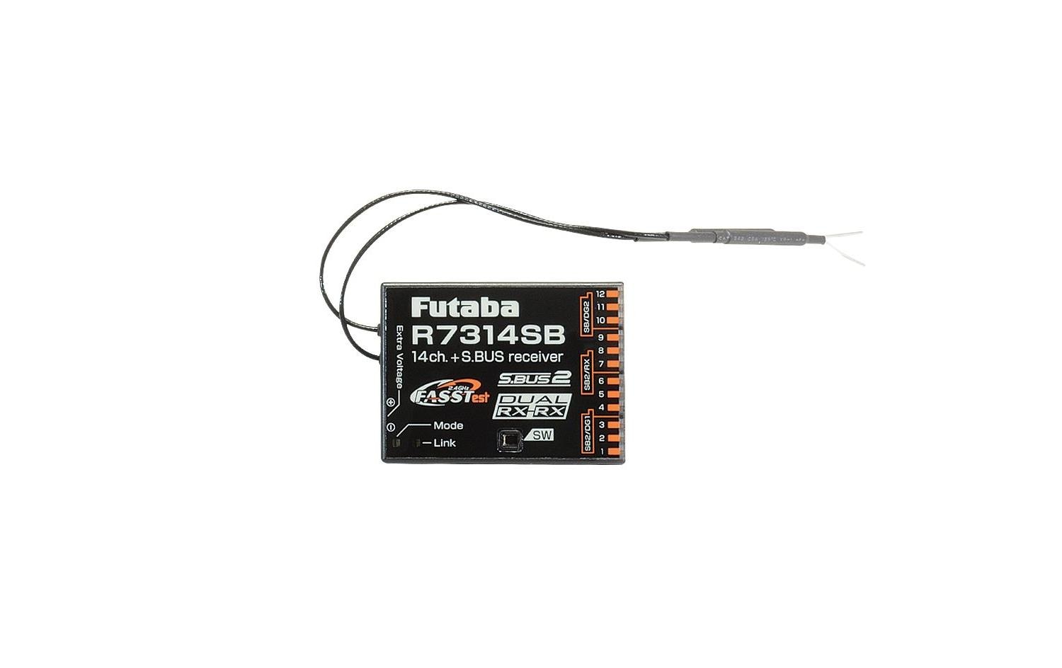 Empfänger R7314SB FASSTest 14-Kanal, S.Bus2<br>14-Kanal 2.4 GHz FASSTest Telemetrie-Empfänger, S.BUS/S.BUS2 fähig