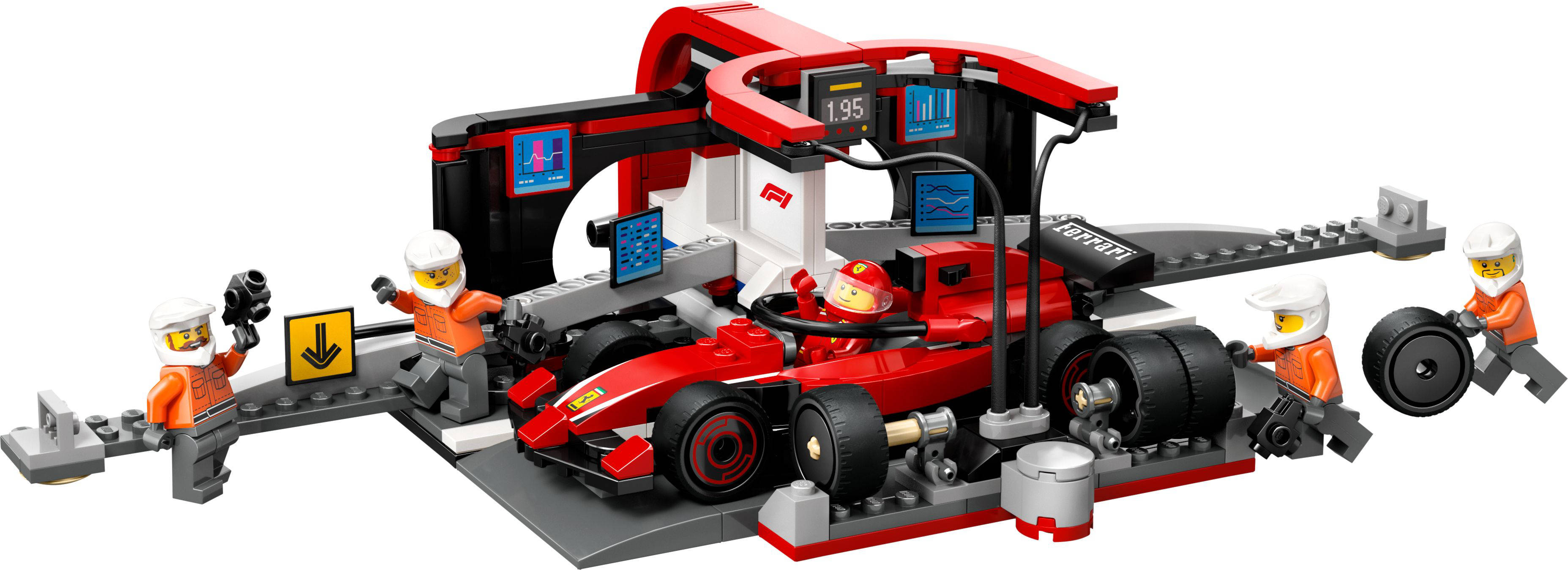 LEGO F1® pitstop en pitcrew met Ferrari auto 60443