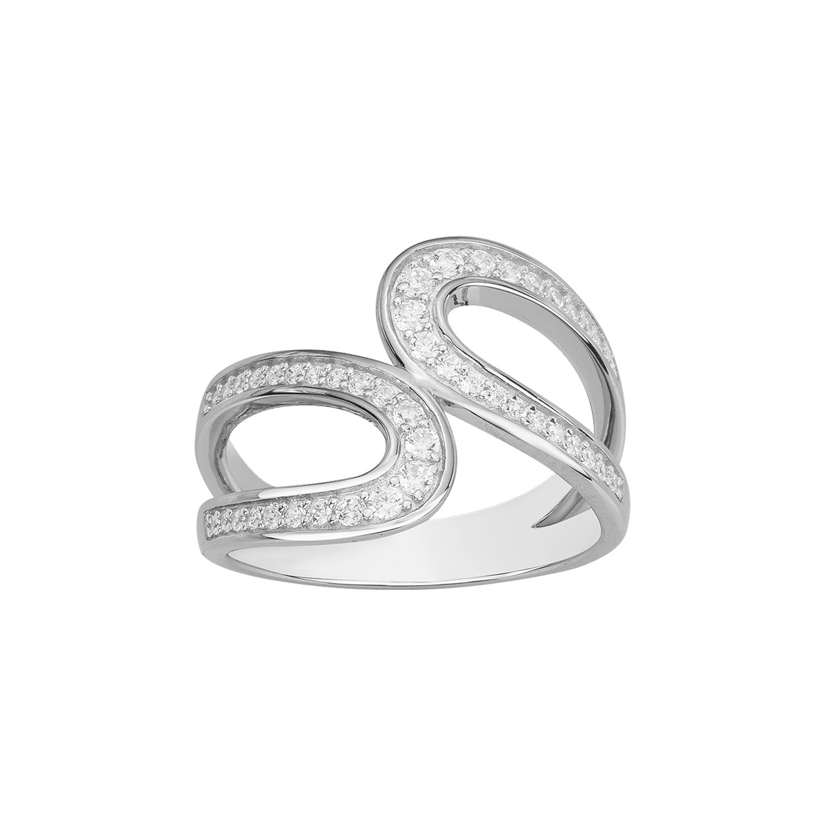 Bague en Argent avec oxyde de zirconium blanc