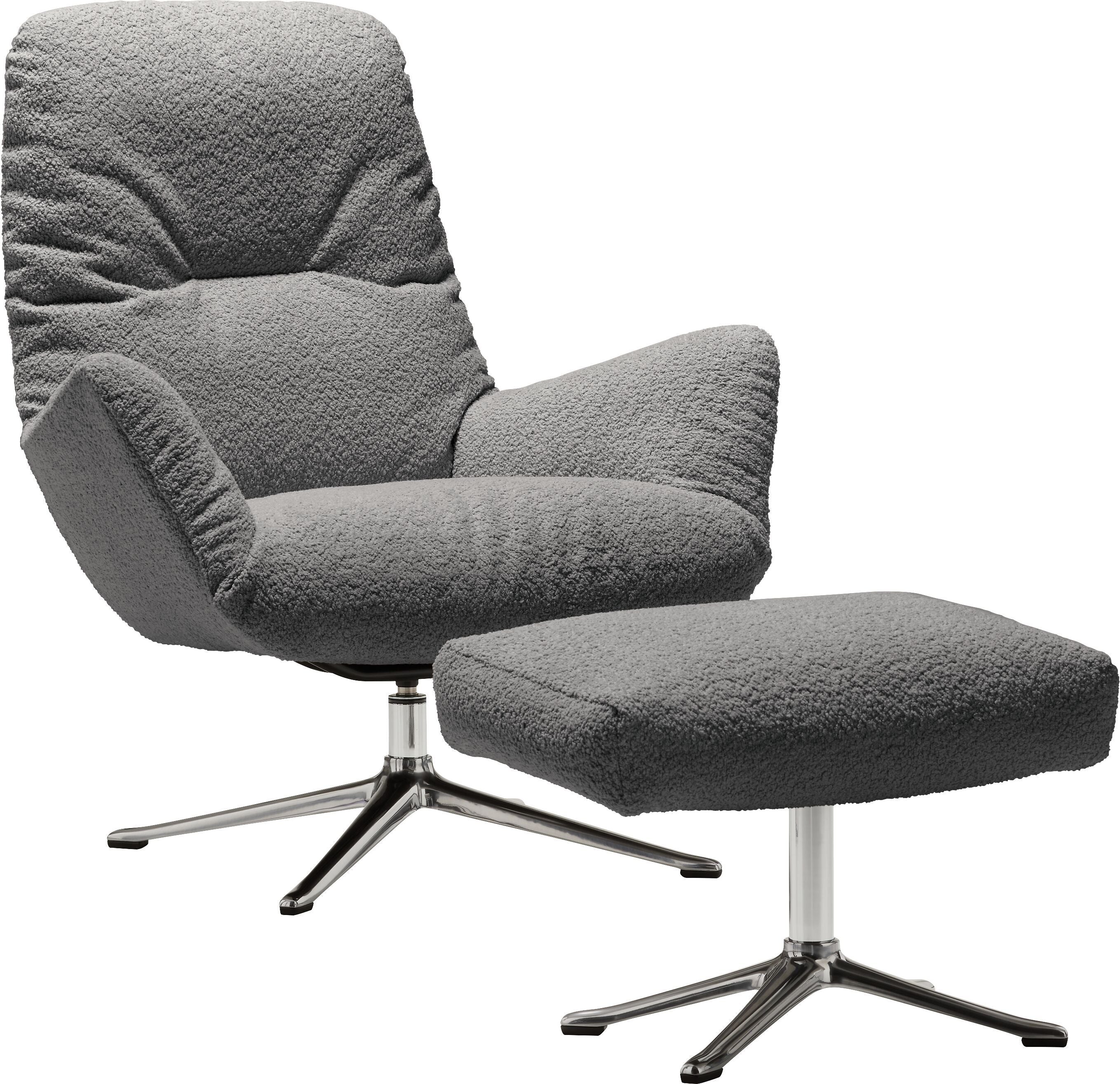 ANDRES Hocker - Grau / B: 51.0 cm x T: 48.0 cm x H: 41.0 cm