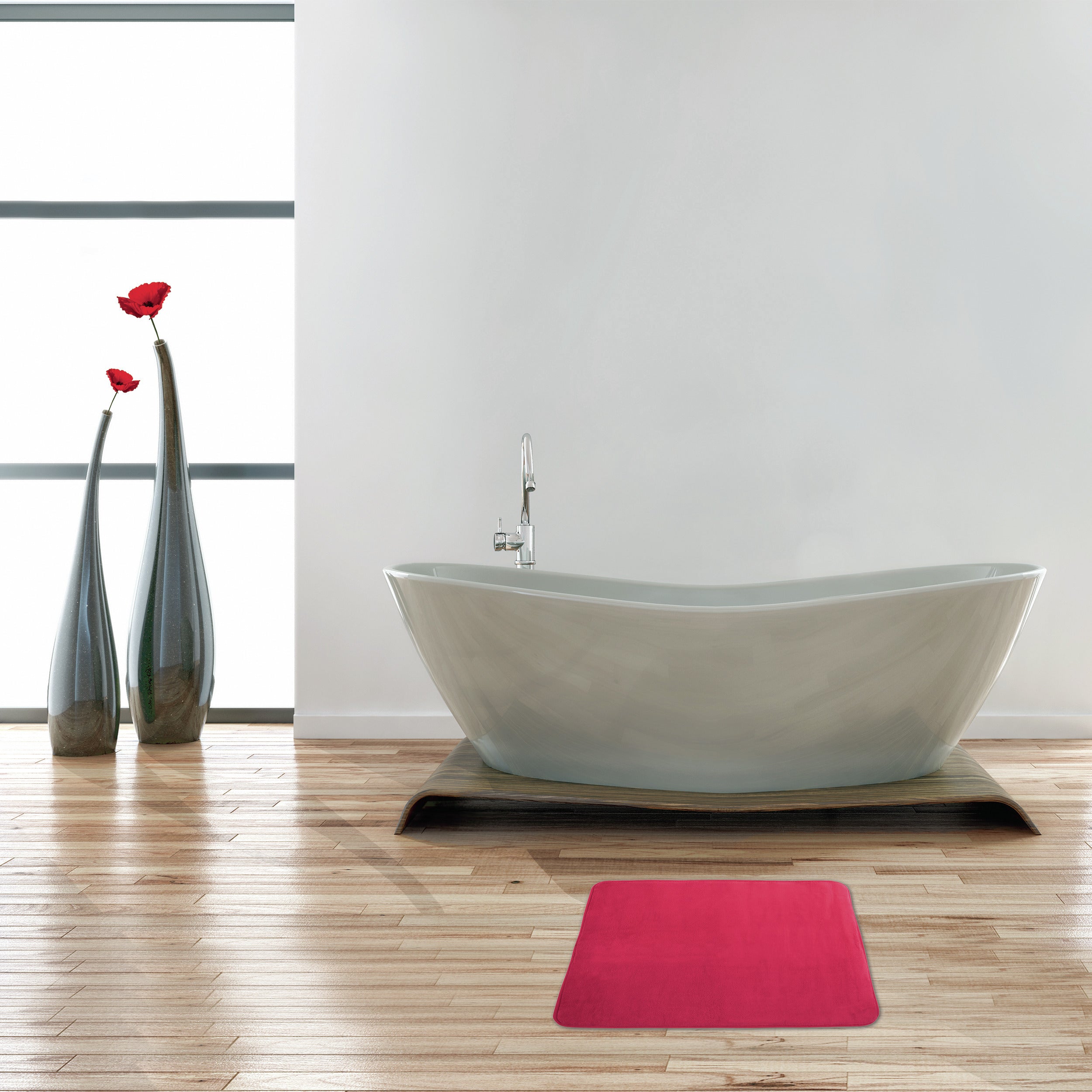 MSV Badkamerkleedje|badmat voor op de vloer - fuchsia roze - 50 x 70 c