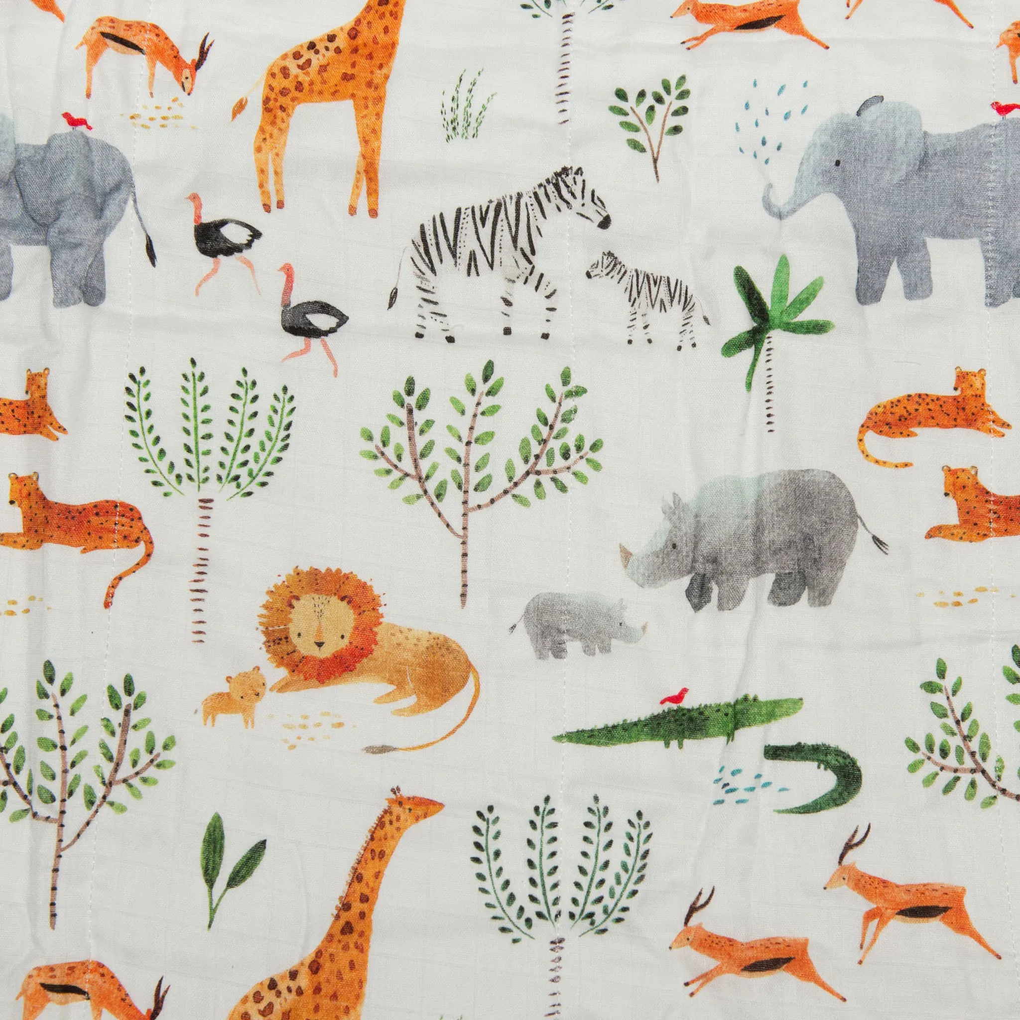 Loulou Lollipop Drap Contour pour Lit de Bébé - Mousseline Bambou Safari