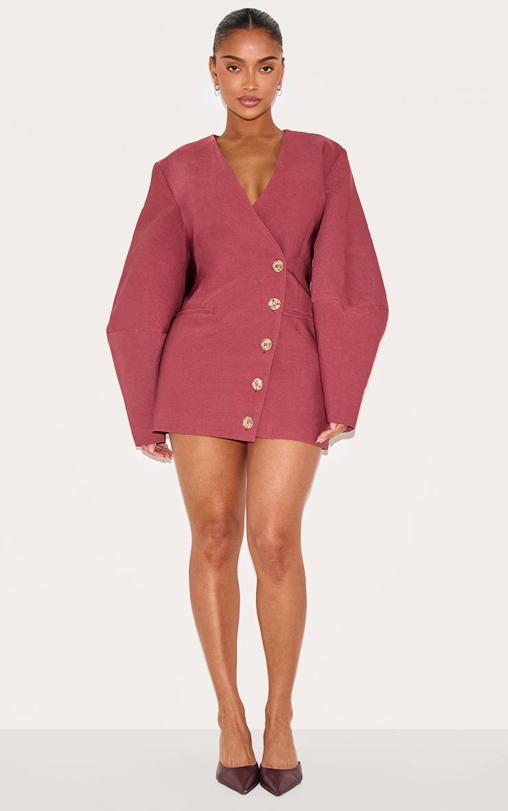 Fruits Rouges Robe Blazer Cintrée Forme A À Manches Cocon