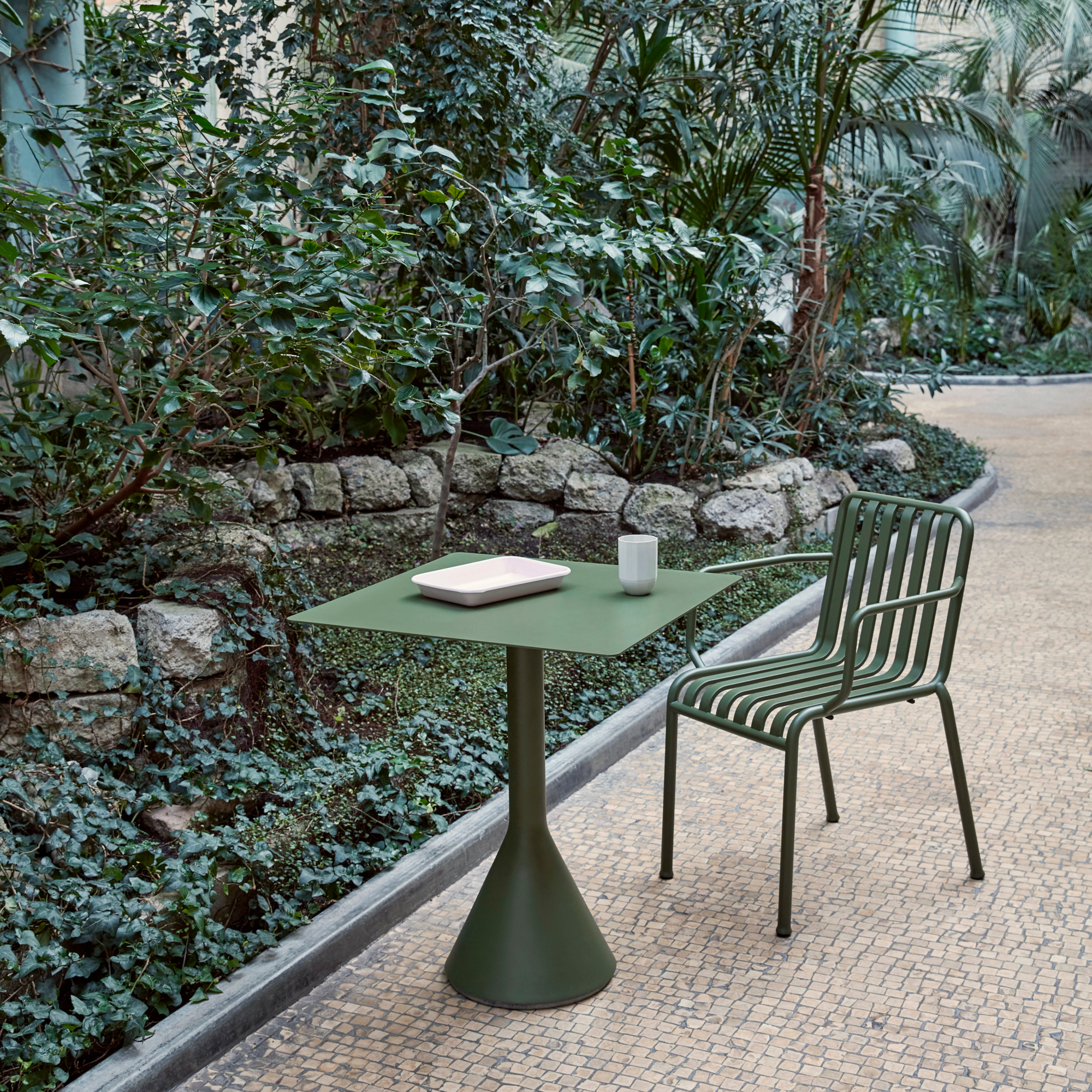 Tuinstoel Palissade met armleuning olive