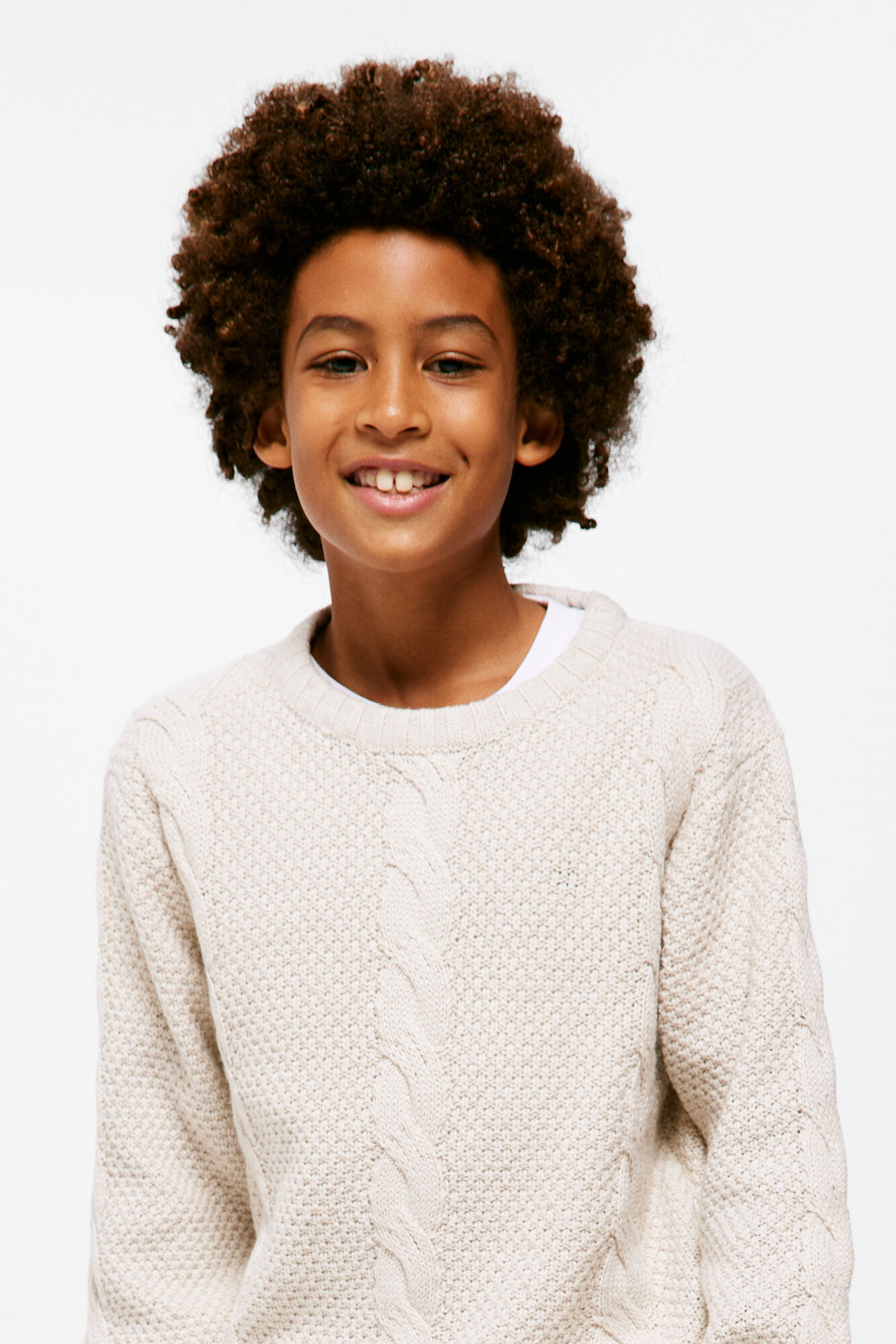 Camisa de malha trançada para menino