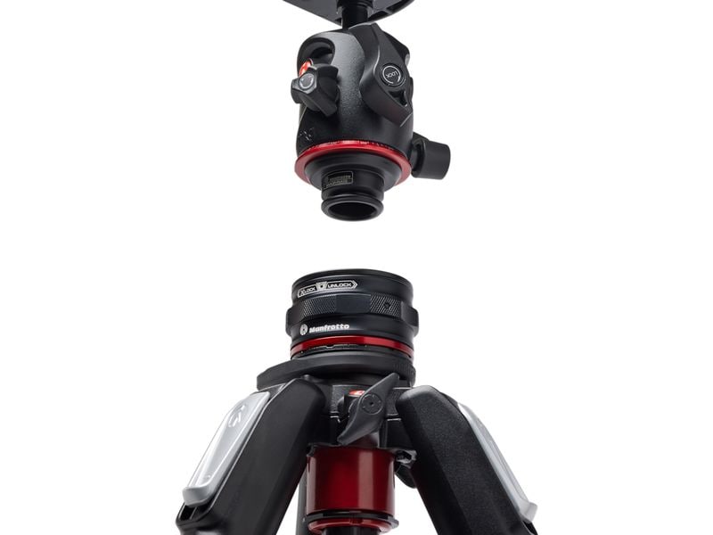 Manfrotto Stativ 055 Carbon 4-Segment 3XPRO Carbon-Magnesium-Stativ mit Kugelkopf