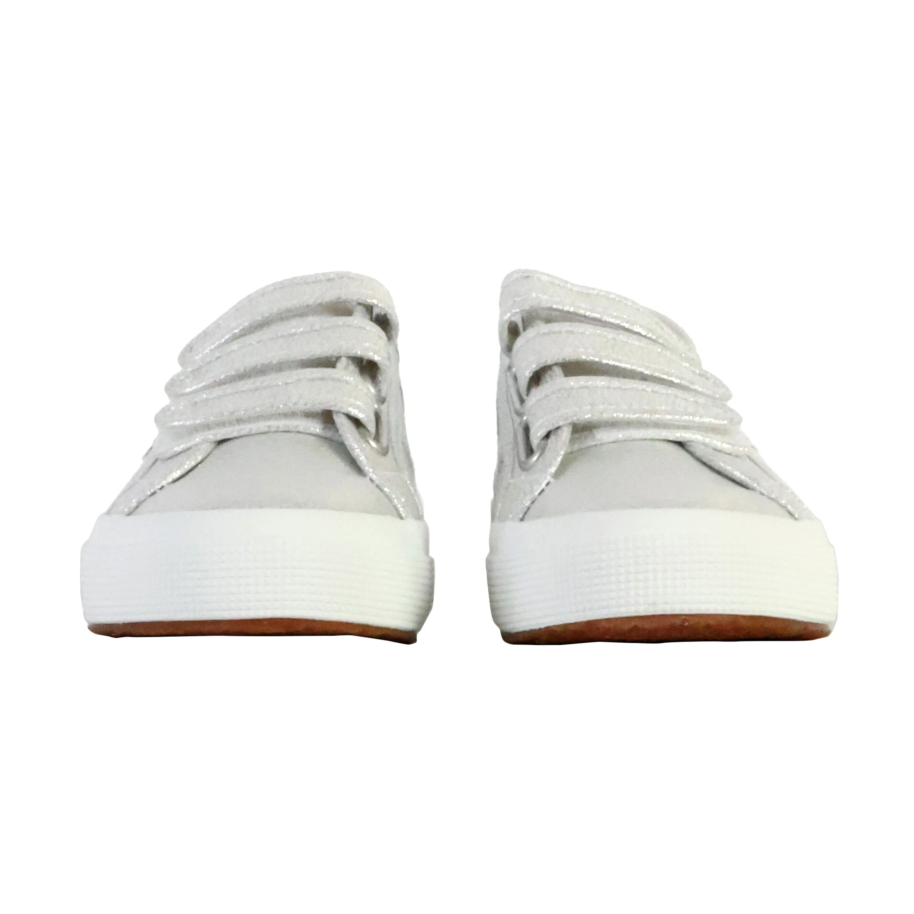 Basket basse à scratch superga straps lame | Gris