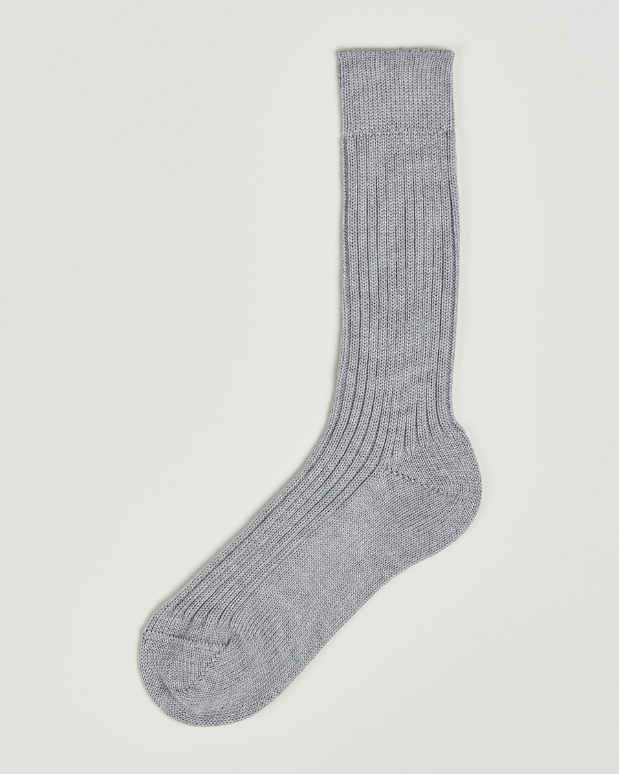 Bresciani Heavy Wool Socks Light Grey