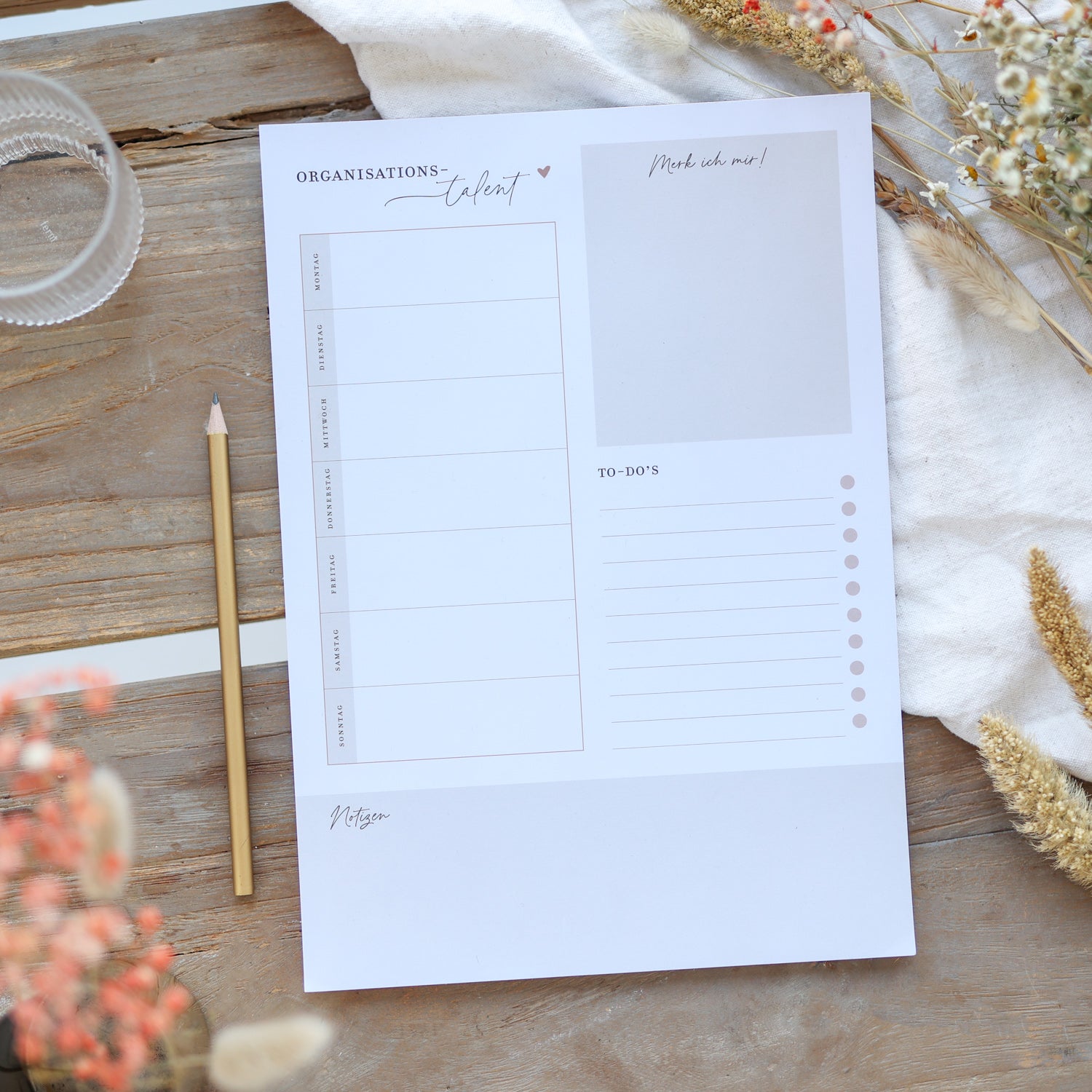 Notizblock A4 „Organisationstalent