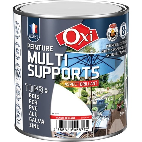 Peinture Brillante Multi-supports 0.5 L Top 3+ - Blanc