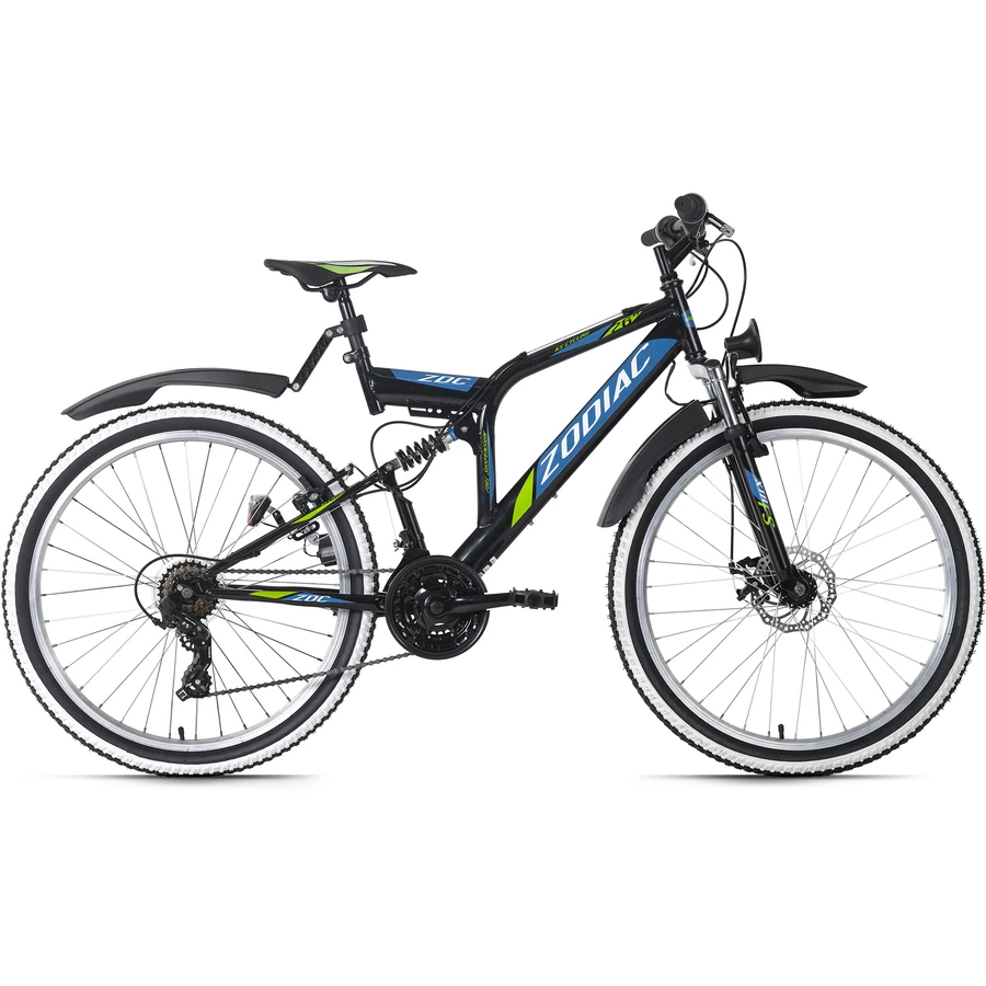 KS Cycling Mountainbike ATB Fully 26 Zoll Zodiac Schwarz-Grün