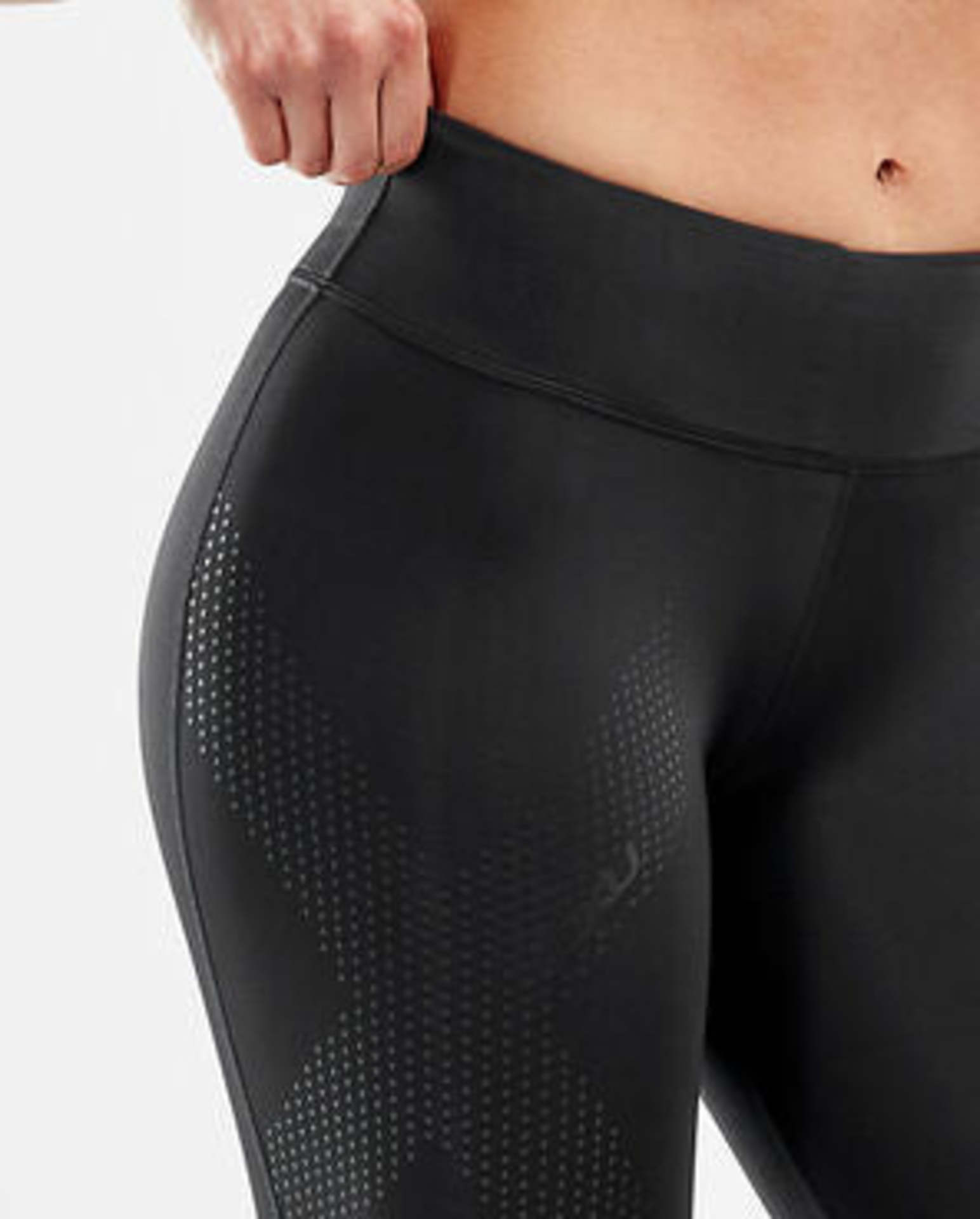 2XU Mid-Rise Compressiebroek Lang Zwart/Zilver Dames