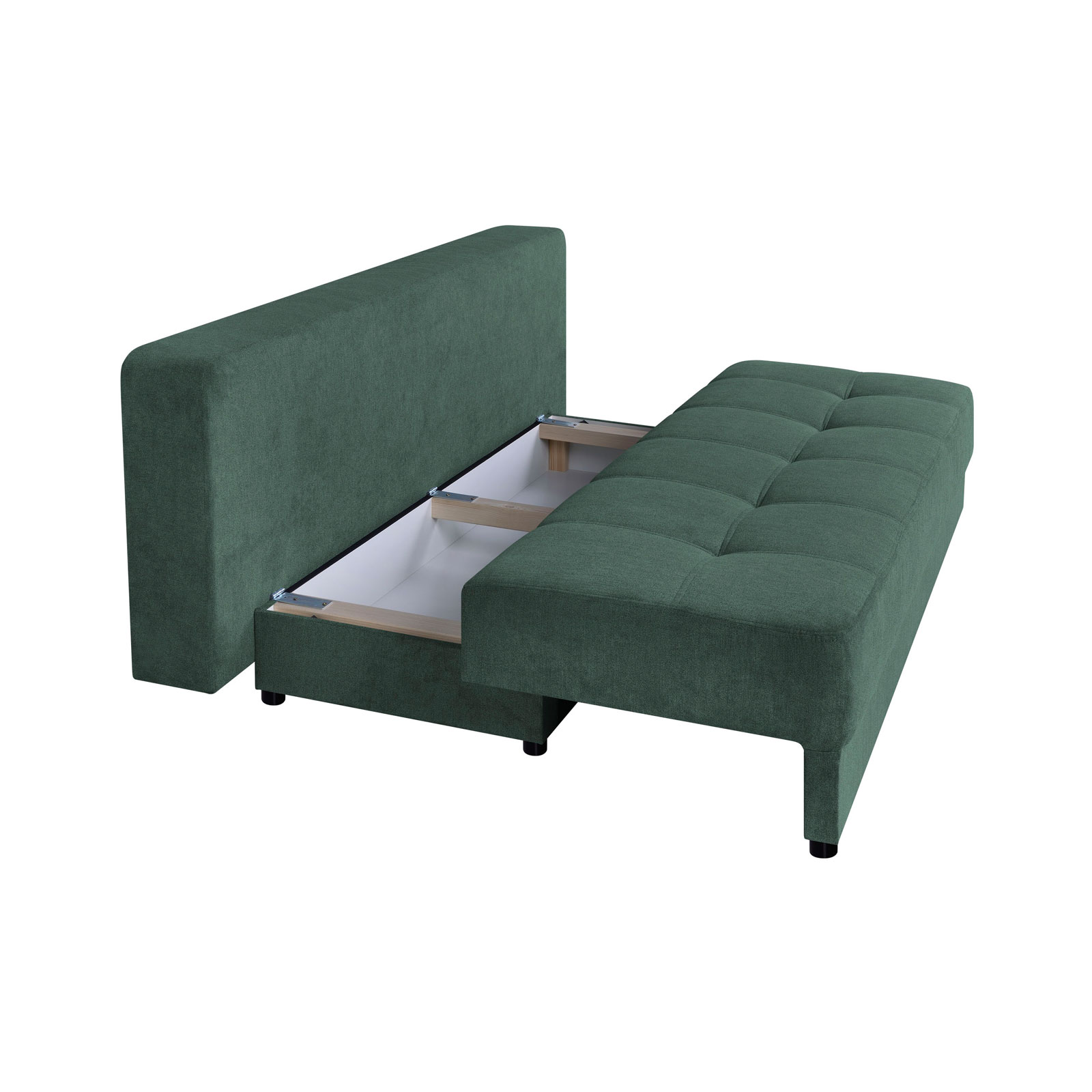 Schlafsofa - petrol - Boxspring - mit Staukasten