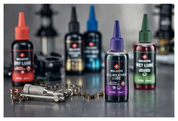 LUBRIFIANT CHAINE VELO TF2 PERFORMANCE TOUTES CONDITIONS AU TEFLON WELDTITE 100ml.