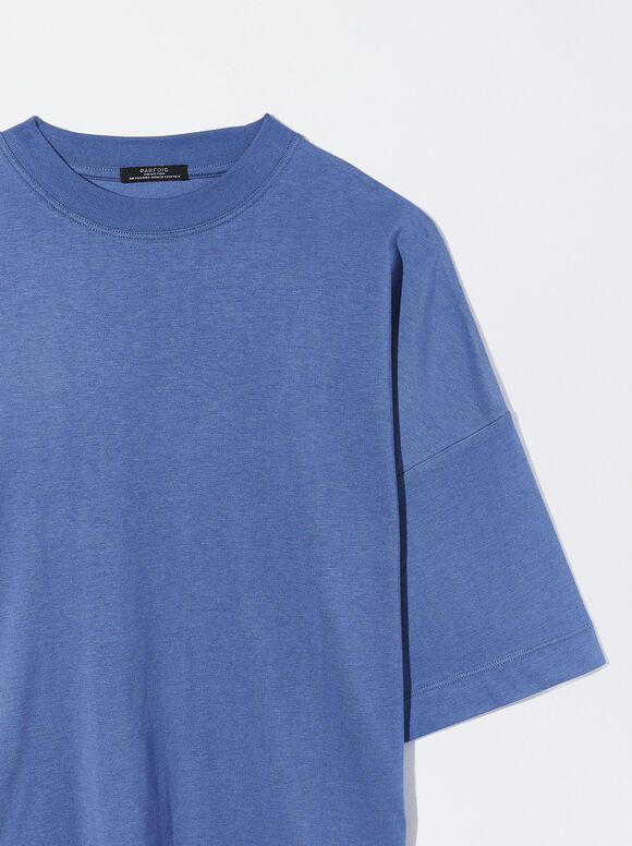 Camiseta de gola redonda - Azul