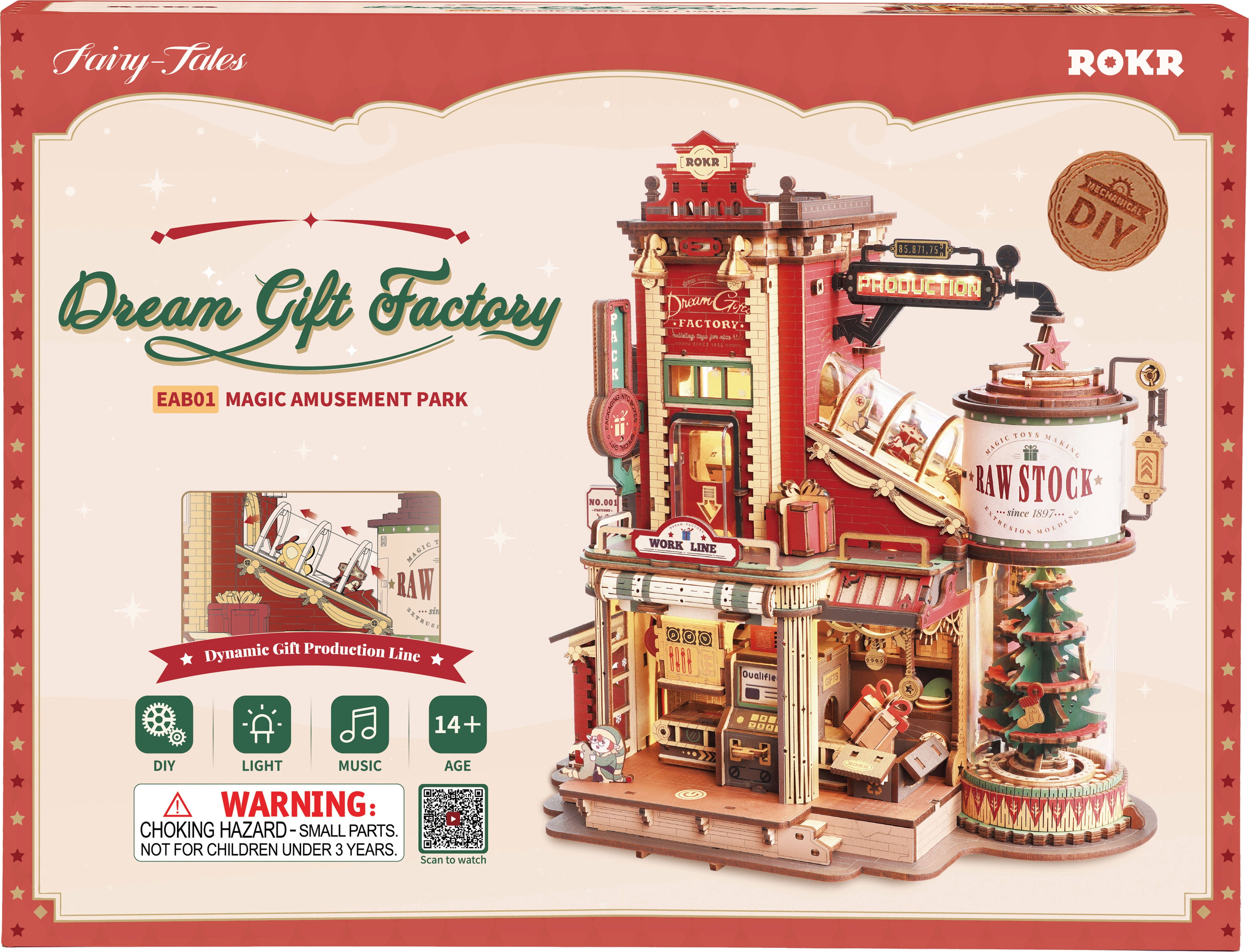 ROKR  Dream Gift Factory    3D Holzpuzzle: Ein Ort, an dem Geschenke geboren werden