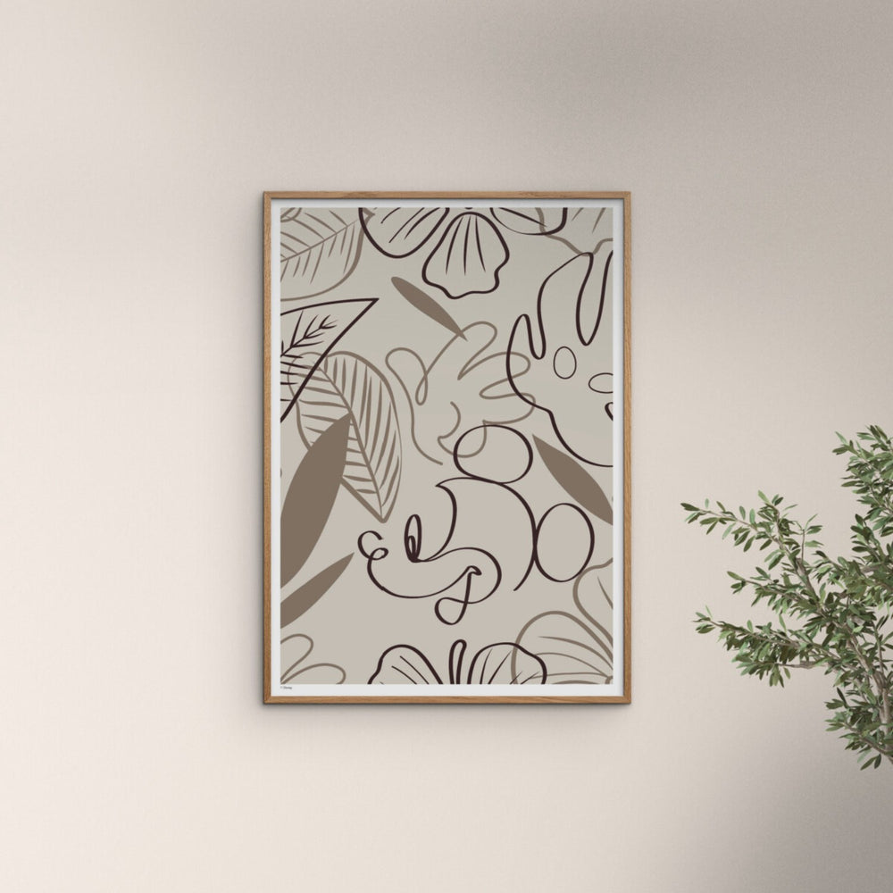 Køb Poster & Frame Disney - Brown Leaves Mickey