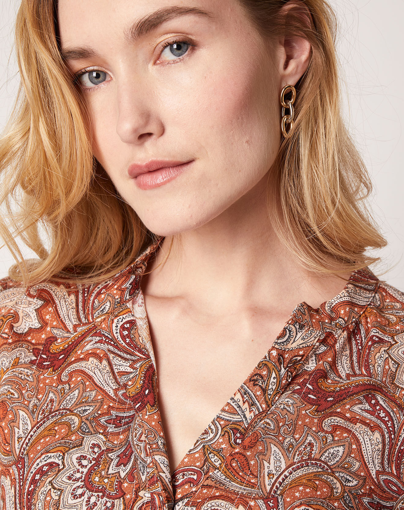 An'ge Blouse Kasta Vl imprimée marron/rouge