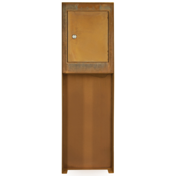 Brievenbus design staand cortenstaal 115 x 37 x 37 cm