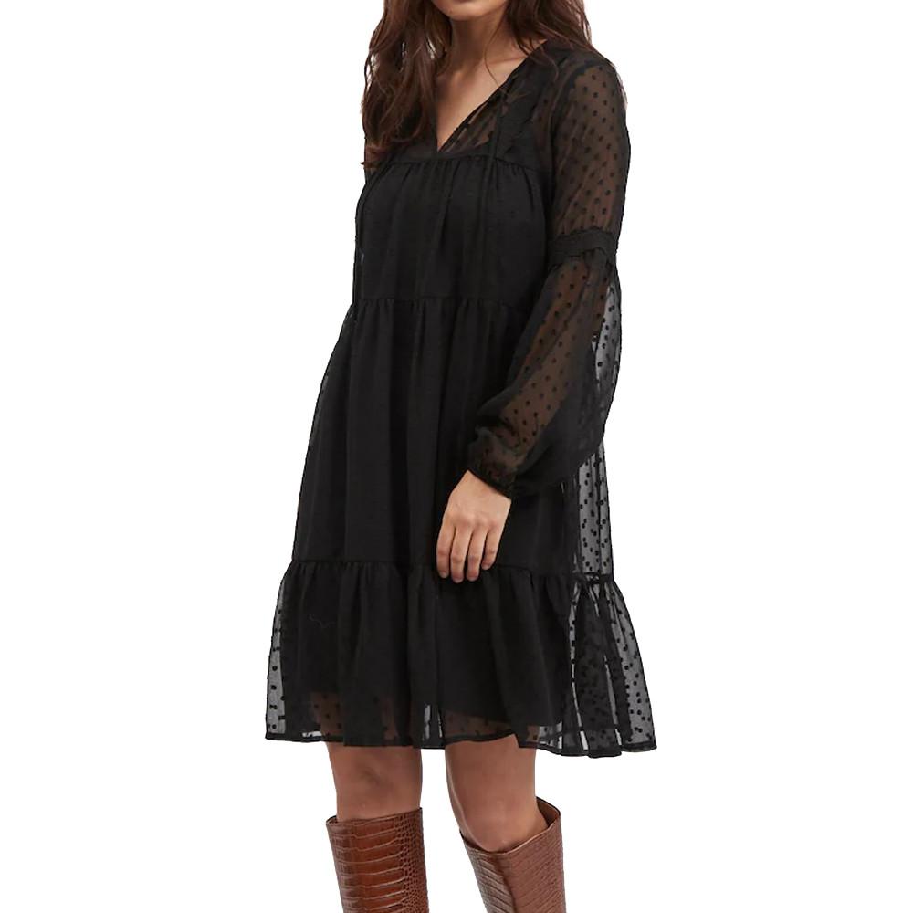 Vila Robe Noir Plumetis Femme Vila Edee