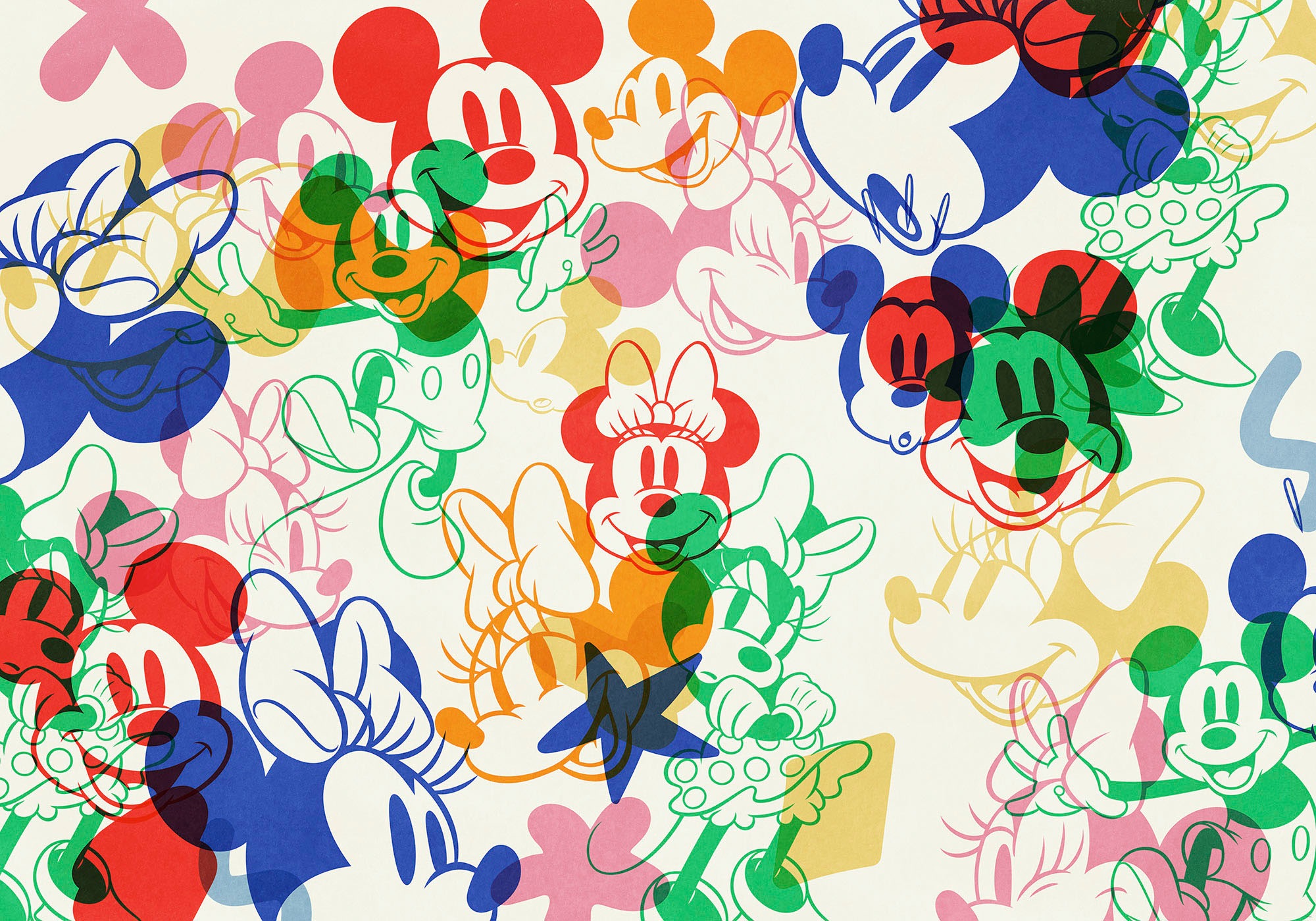 Komar Fototapete »Digitaldruck Vlies -  Mickey and Minnie Mixture - Grösse 400 x 250 cm« bedruckt glatt Kinderzimmer