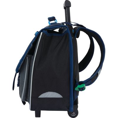Cartable à roulettes Kickers Boy - 38 cm - 2 compartiments - noir et gris chine - Oberthur