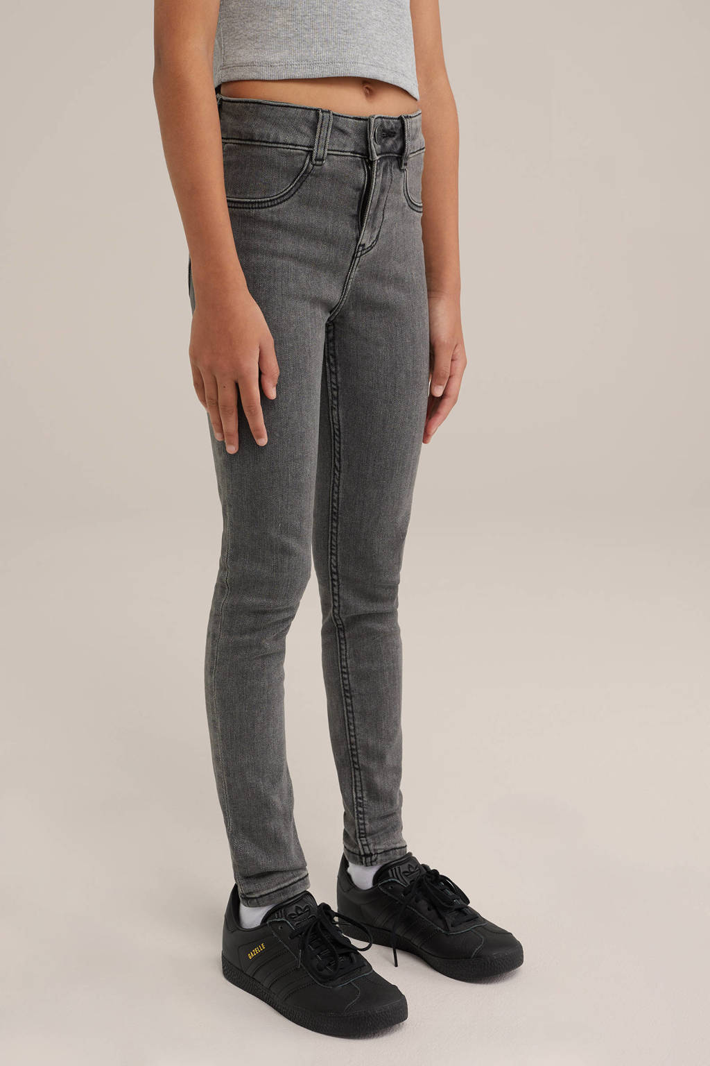 WE Fashion high waist super skinny jeans mid grey