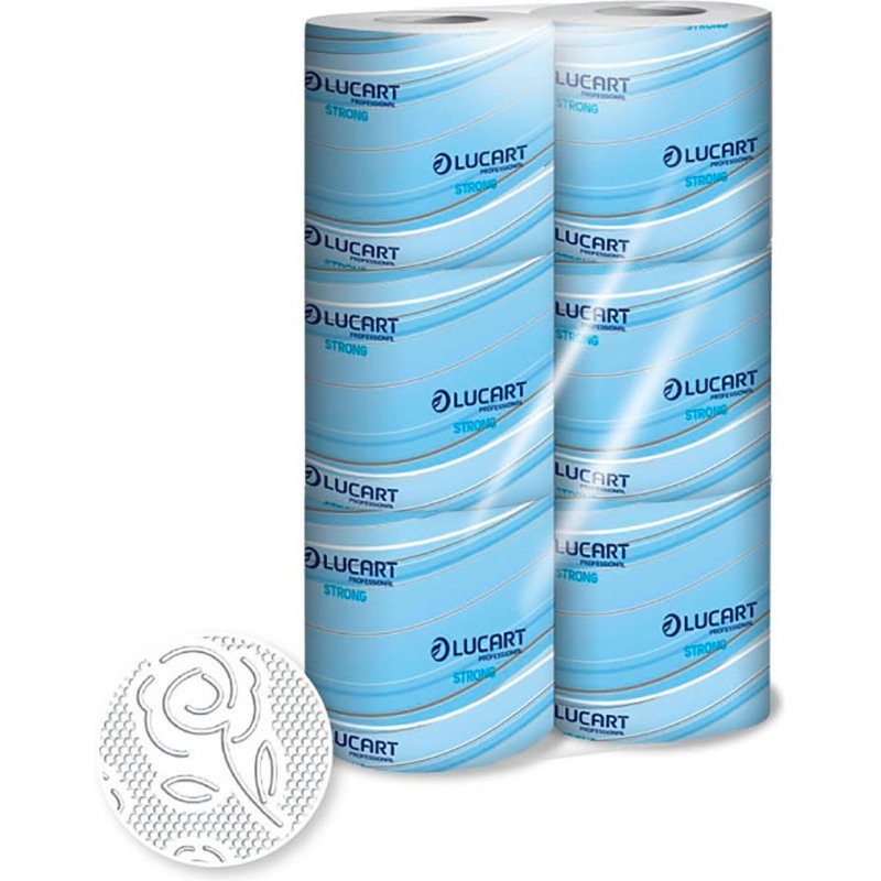 Papier toilette double épaisseur Lucart Strong1 Extra Soft - 72 rouleaux de 195 feuilles