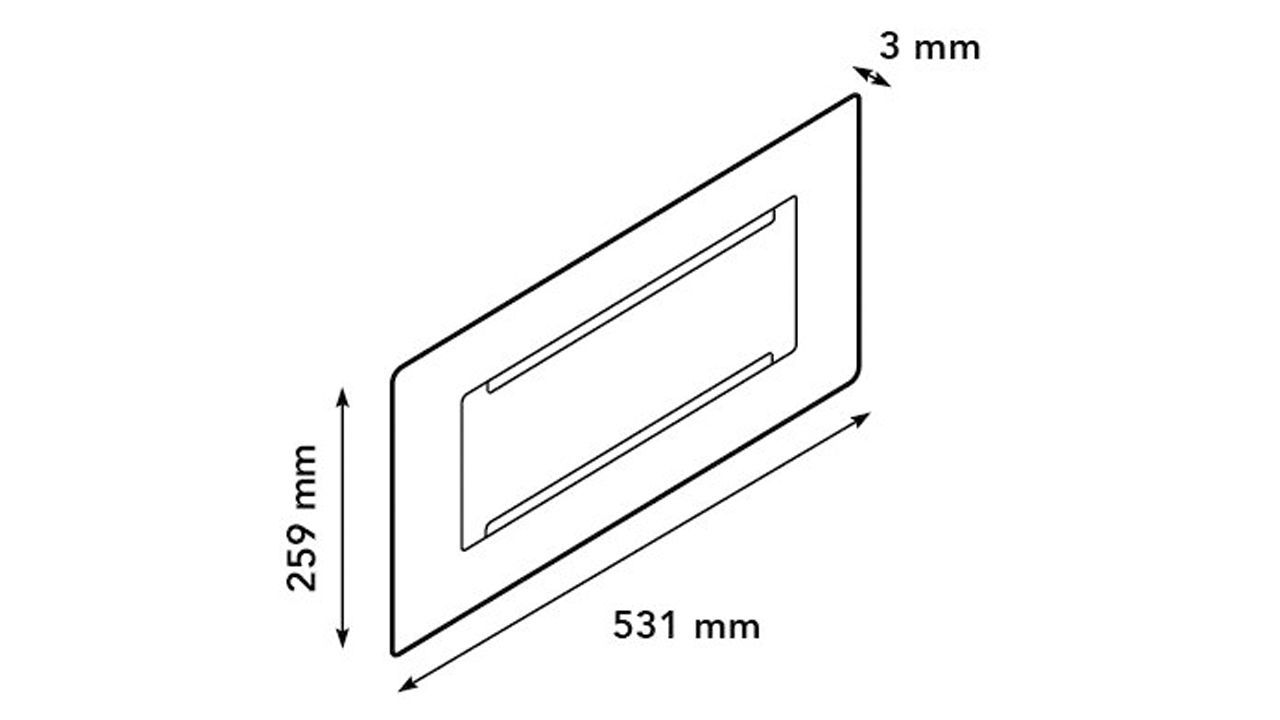 Inbouwprofiel incl. bio ethanolhaardB53 x D26 x H3 cm