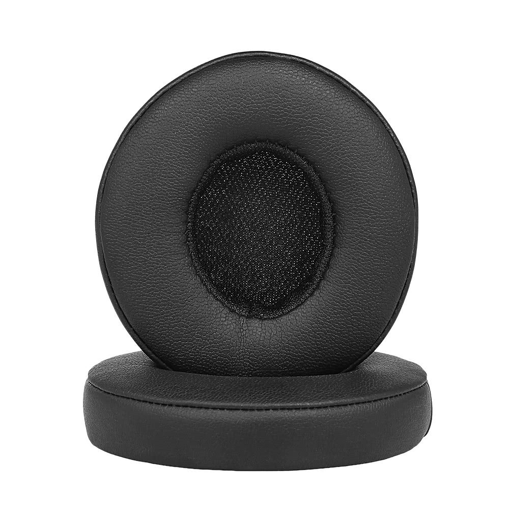 (2er Set) Beats Solo 3 / Solo 2 Kopfhörer Leder Ersatz Ohr Polster Kissen - Schwarz