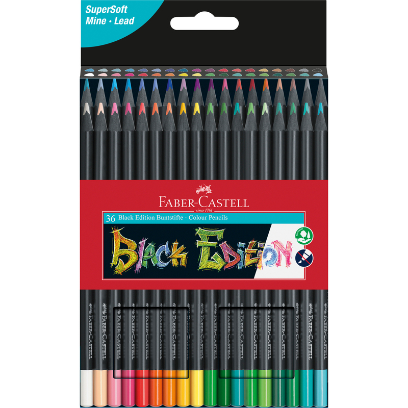Faber-Castell Farbstifte Black Edition, 36er Etui, assortiert