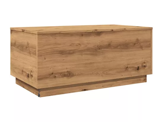 Table basse avec lumières LED chêne artisanal 90x50x40 cm