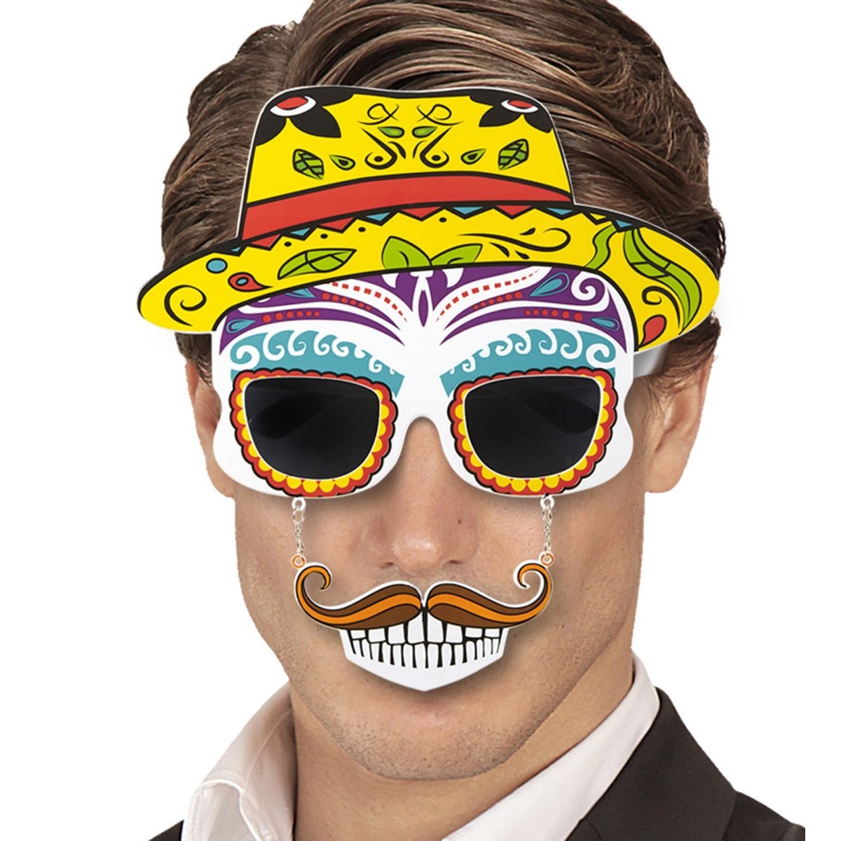 Dia De Los Muertos Bril Gekleurd