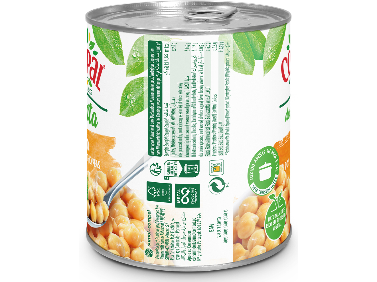 GRÃO COMPAL DA HORTA COZIDO 845G