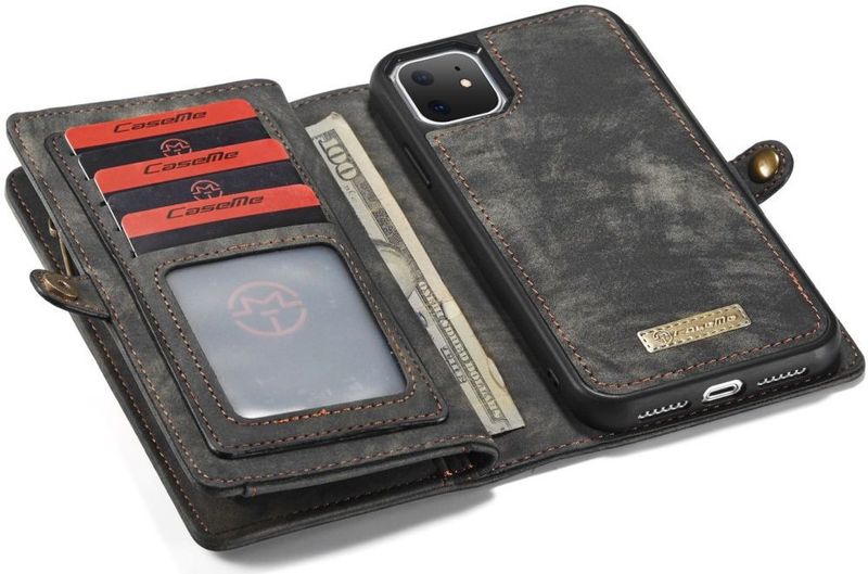 CaseMe - 008 - Hoesje - Zwart - Apple iPhone 11 - 2-in-1 Book Case en Back Cover