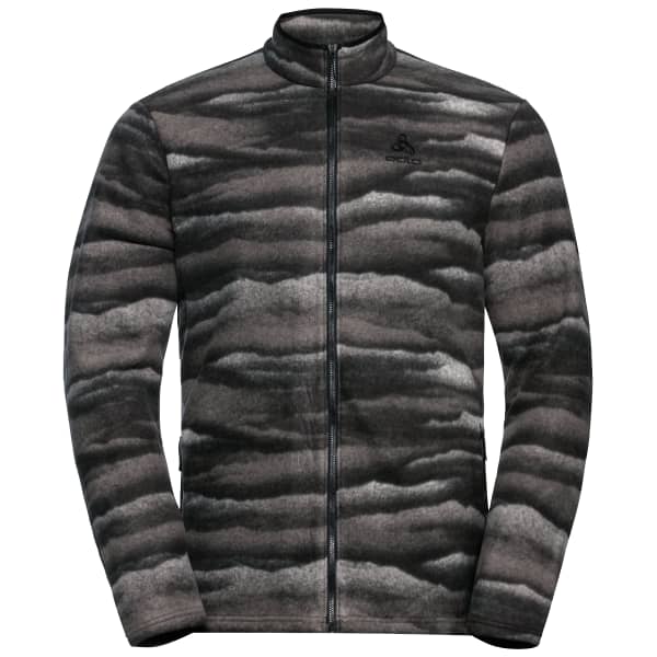 Veste polaire randonnée ODLO MIDLAYER FULL ZIP ROY GRAPHIC BLACK