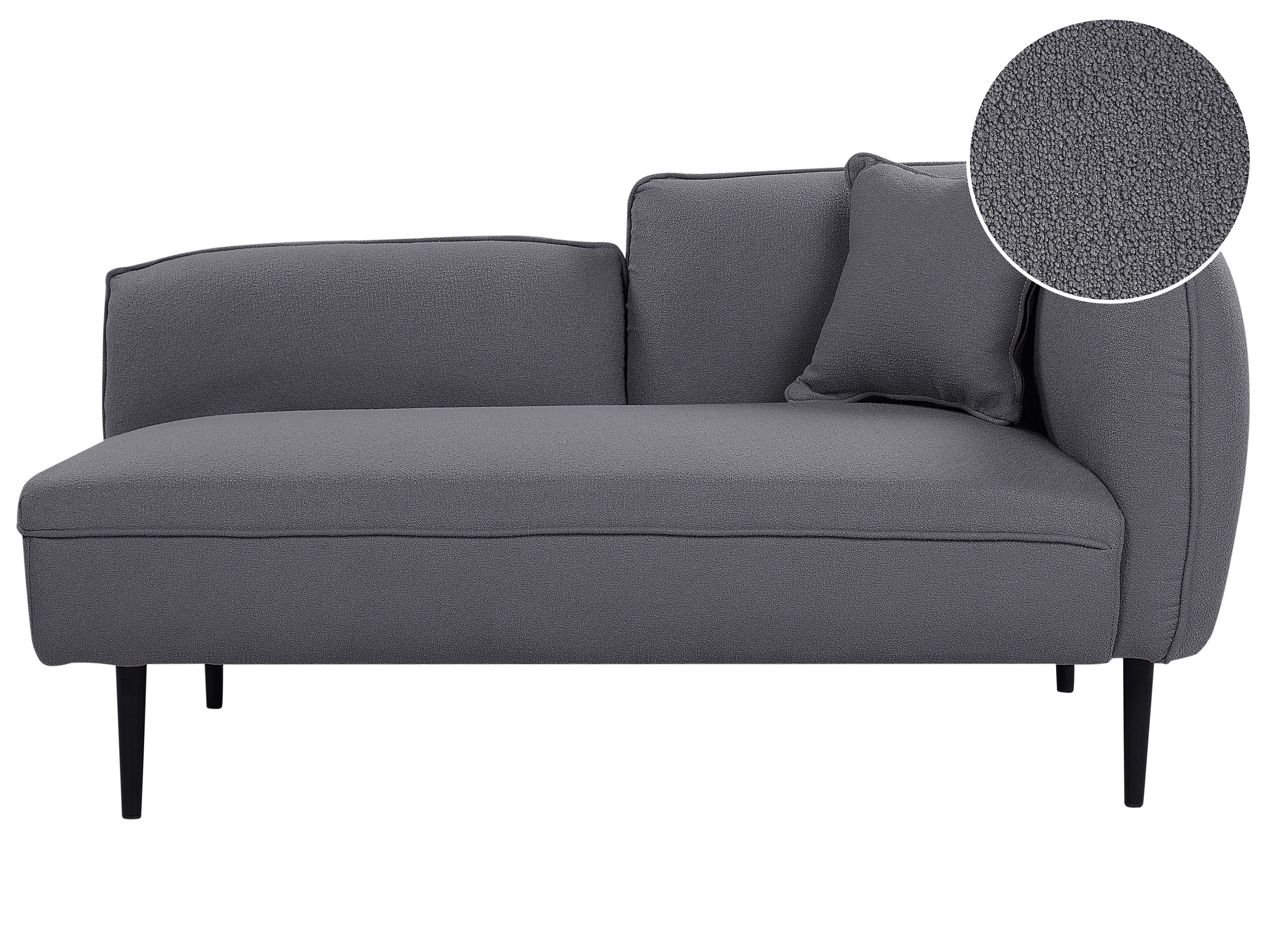 Rechtszijdige chaise longue CHEVANNES Bouclé Donkergrijs
