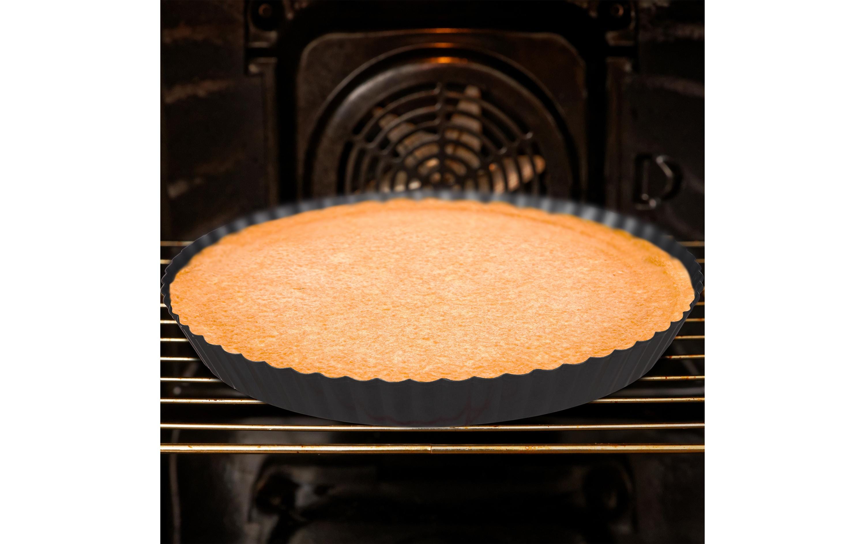 Wähen-Backform 21 cm/26 cm/28 cm, AnthrazitRunde Tortenboden Backformen für Obstkuchen