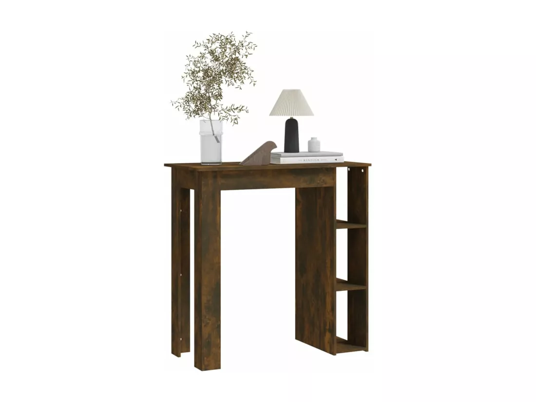 Table de bar avec étagère Chêne fumé 102x50x103,5 cm Aggloméré