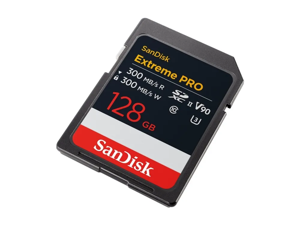 SanDisk Extreme Pro - Flashhukommelseskort - 128 GB - Video Class V90 / UHS-II U3 / Class10 - SDXC UHS-II
