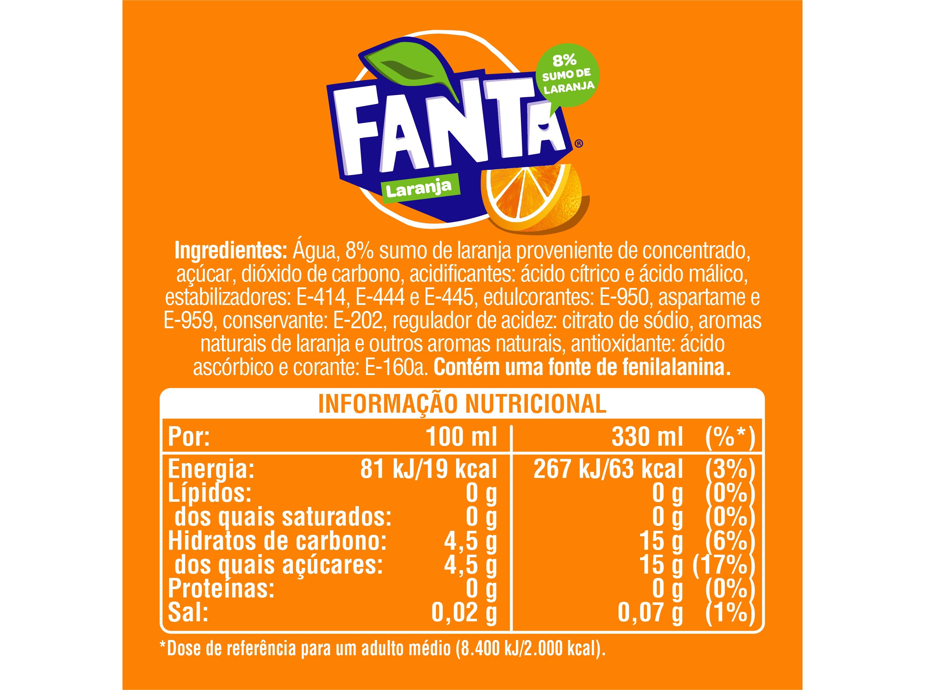 REFRIGERANTE COM GÁS FANTA LARANJA LATA 6X0.33L
