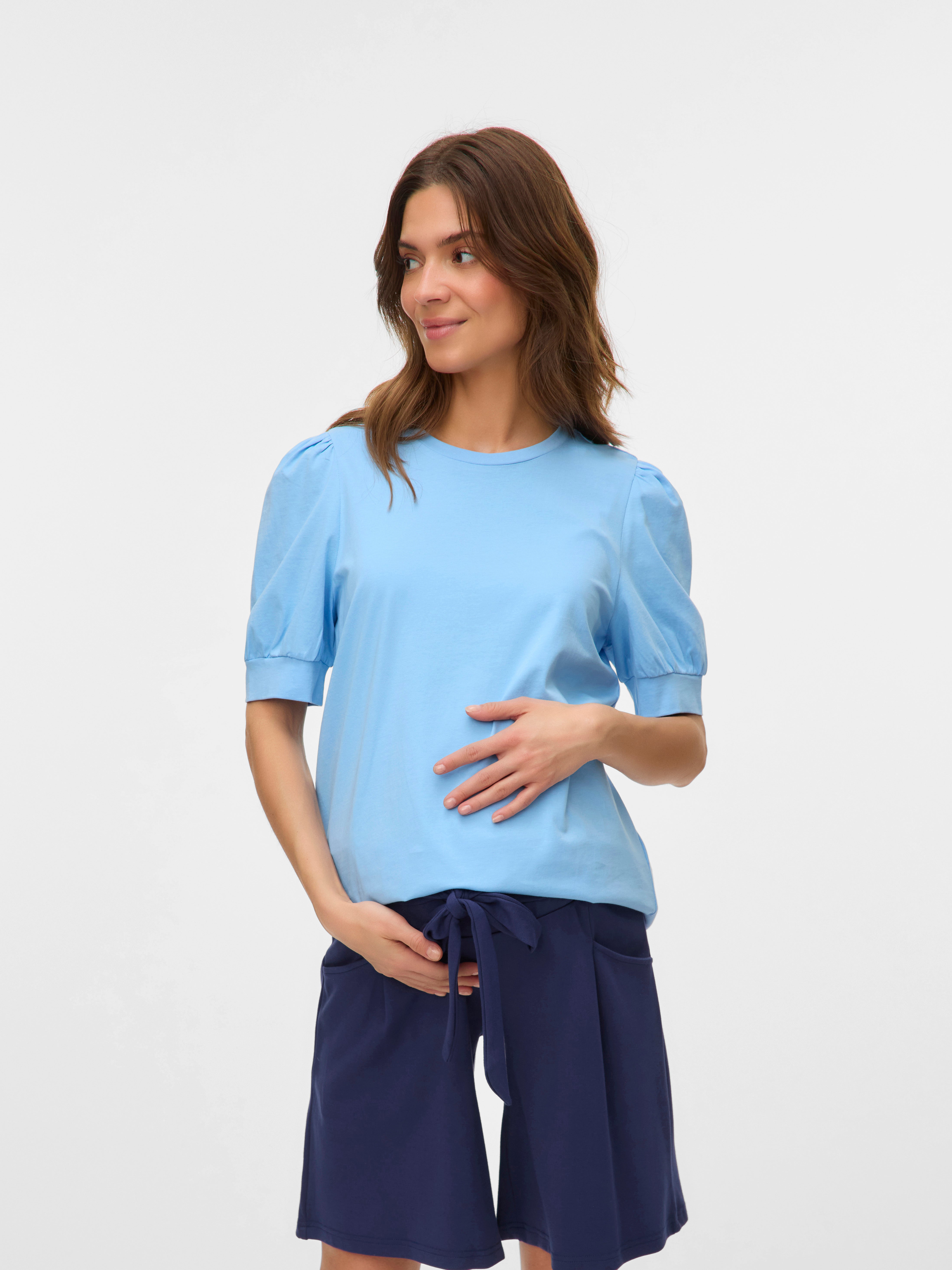 Regular fit O-hals Ballonmouwen T-shirts